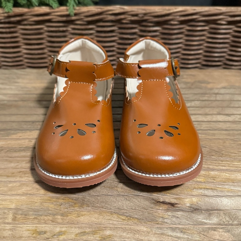 Elegant Tan Kids Dress Shoes
